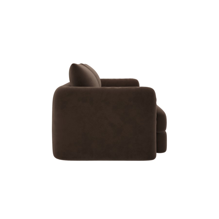 Chocolate Brown Velvet 3 Seater Sofa - Sade