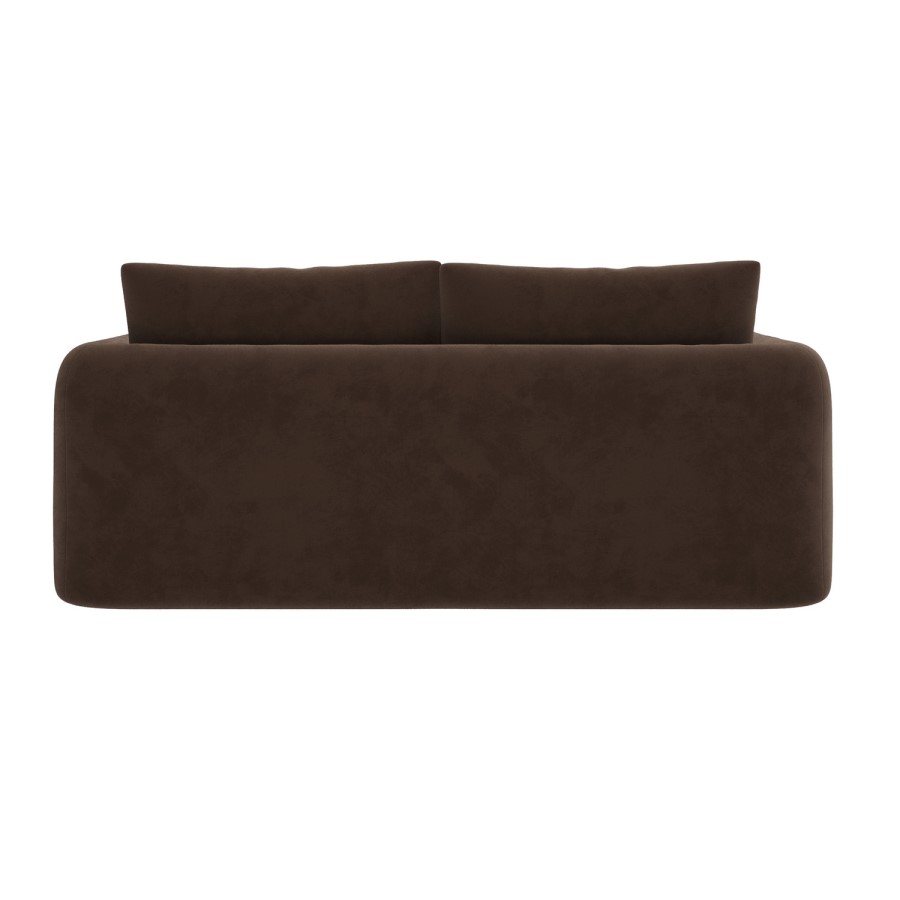 Chocolate Brown Velvet 3 Seater Sofa - Sade