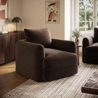 Chocolate Brown Velvet Armchair - Sade