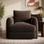Chocolate Brown Velvet Armchair - Sade