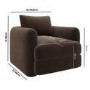 Chocolate Brown Velvet Armchair - Sade
