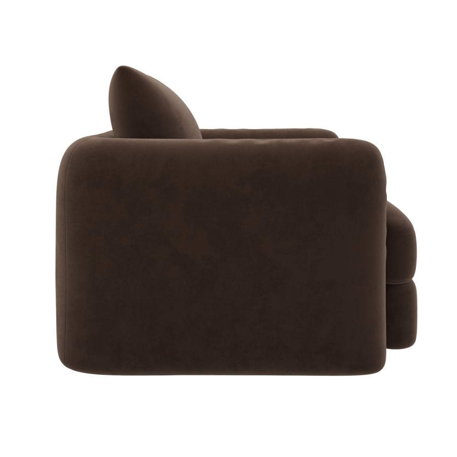 Chocolate Brown Velvet Armchair - Sade