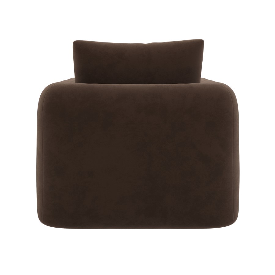 Chocolate Brown Velvet Armchair - Sade