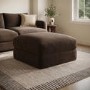 Chocolate Brown Velvet Ottoman Storage Footstool - Sade