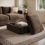 GRADE A1 - Chocolate Brown Velvet Ottoman Storage Footstool - Sade