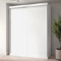 White Sliding Door Double Wardrobe with Shelves - Sidney