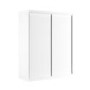 GRADE A1 - White Sliding Door Double Wardrobe with Shelves - Sidney