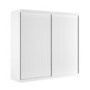 Large White Sliding Door Double Wardrobe with Shelves - Sidney