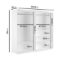 Large White Mirrored Sliding Door Double Wardrobe with Shelves - Sidney