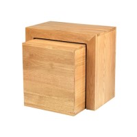 Chunky Solid Oak Nest of Tables