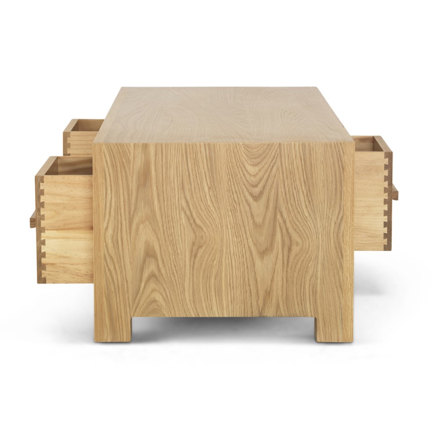 Chunky Solid Oak 3 Drawer Coffee Table