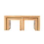 Chunky Solid Oak Lonf John Nest of Coffee Tables Set of 3