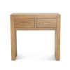 Chunky Solid Oak 2 Drawer Console Table