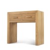 Chunky Solid Oak 2 Drawer Console Table