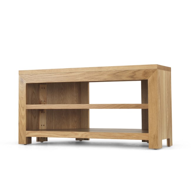 Chunky Solid Oak Corner TV Unit