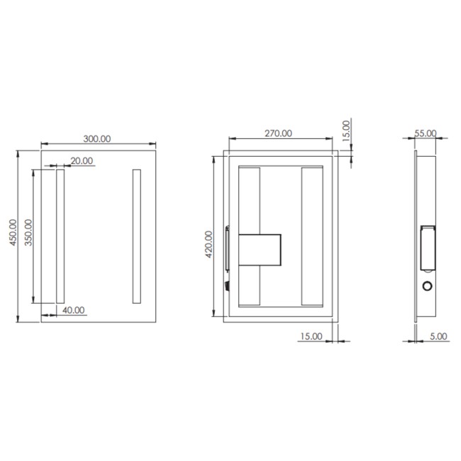 Sensio Lumino Evo+ Rectangular Bathroom Mirror with Battery Operated Lights - 300 x 450mm