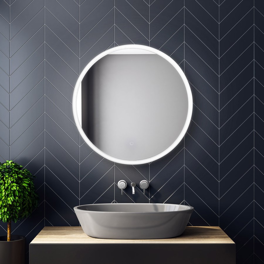 Sensio Como Round Backlit LED Heated Bathroom Mirror 800mm