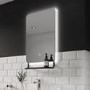 Sensio Harbour Rectangular Black Backlit Bathroom Mirror with Lights & Shelf 500 x 790mm