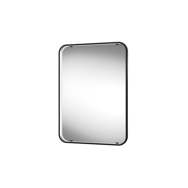 Sensio Aspect Rectangular Black Heated Bathroom Mirror with Lights 700 x 500mm