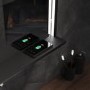 Sensio Element Rectangular Black LED Heated Bathroom Mirror with Shelf and Charger 800 x 600mm