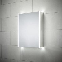 Sensio Ainsley Double Door Chrome Mirrored Bathroom Cabinet with Lights & Wireless Speakers 564 x 700mm