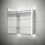 Sensio Ainsley Double Door Chrome Mirrored Bathroom Cabinet with Lights & Bluetooth 564 x 700mm