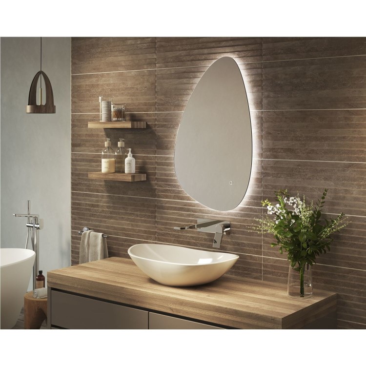 Sensio Mistral Teardrop Backlit Heated Bathroom Mirror with Lights 550 x 800mm