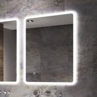 Sensio Libra Rectangular Heated Bathroom Mirror with Lights Ultra Slim 500 x 390mm