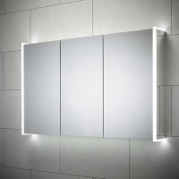 Sensio Ainsley 3 Door Chrome Mirrored Bathroom Cabinet with Lights & Wireless Speaker 1200 x 700mm
