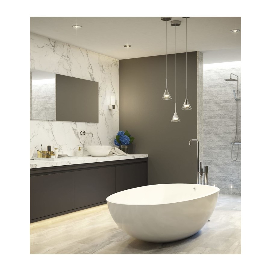 IP44 Glass Bathroom Pendant Light - Zirconia