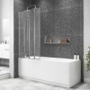 4 Fold Shower Bath Screen with Chrome Frame 830 x 1400mm