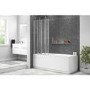 GRADE A1 - 4 Fold Shower Bath Screen with Chrome Frame 830 x 1400mm