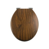 Soft Close Toilet Seat in Mahogany with Chrome Hinges