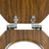 Soft Close Toilet Seat in Mahogany with Chrome Hinges