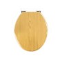 Soft Close Toilet Seat in Oak with Chrome Hinges