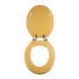 Soft Close Toilet Seat in Oak with Chrome Hinges