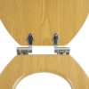 Soft Close Toilet Seat in Oak with Chrome Hinges