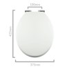 Soft Close Toilet Seat in White with Chrome Hinges