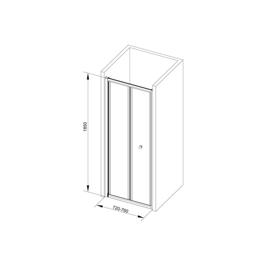 Bi-Fold Shower Door - 760 x 1850mm