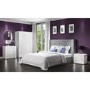 GRADE A1 - Selena White High Gloss Bedside Table With LED Light