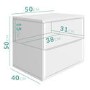 GRADE A1 - Selena White High Gloss Bedside Table With LED Light