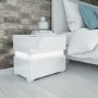 GRADE A1 - Sense White High Gloss Bedside Table with LED Light
