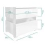 GRADE A1 - Sense White High Gloss Bedside Table with LED Light
