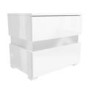 GRADE A1 - Sense White High Gloss Bedside Table with LED Light