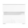 GRADE A1 - Sense White High Gloss Bedside Table with LED Light