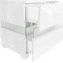 GRADE A1 - Sense White High Gloss Bedside Table with LED Light