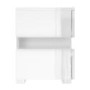 GRADE A1 - Sense White High Gloss Bedside Table with LED Light