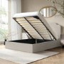 ONLY OPENED - Cream Upholstered Double Ottoman Bed with Scalloped Headboard - Siena