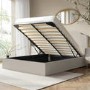 ONLY OPENED - Cream Upholstered King Size Ottoman Bed with Scalloped Headboard- Siena