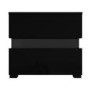 GRADE A1 - Sense Black High Gloss Bedside Table with LED Light